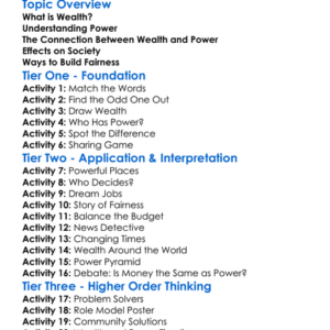 Wealth And Power Worksheet Activity Booklet