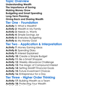 Wealth Building Worksheet Activity Booklet