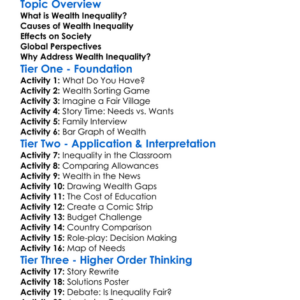 Wealth Inequality Worksheet Activity Booklet