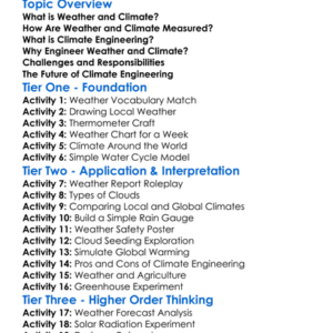Weather And Climate Engineering Worksheet Activity Booklet