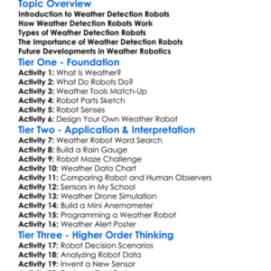 Weather Detection Robots Worksheet Activity Booklet