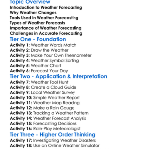 Weather Forecasting Worksheet Activity Booklet