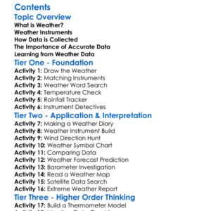 Weather Instruments And Data Collection Worksheet Activity Booklet