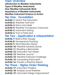 Weather Instruments Worksheet Activity Booklet