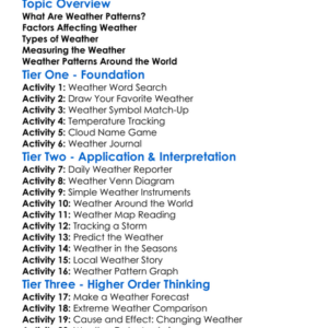 Weather Patterns Worksheet Activity Booklet