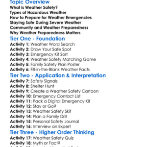Weather Safety And Preparedness Worksheet Activity Booklet