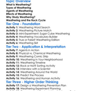 Weathering Processes Worksheet Activity Booklet