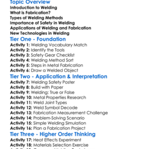 Welding And Fabrication Worksheet Activity Booklet