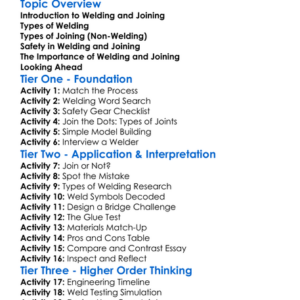 Welding And Joining Worksheet Activity Booklet