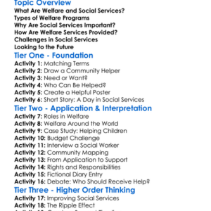 Welfare And Social Services Worksheet Activity Booklet