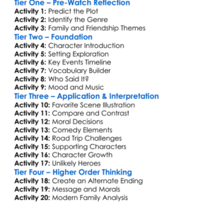 Were The Millers 2013 Worksheet Activity Booklet