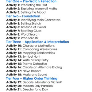 Werewolves 2024 Worksheet Activity Booklet