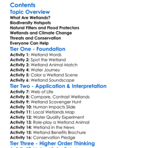 Wetland Importance And Conservation Worksheet Activity Booklet