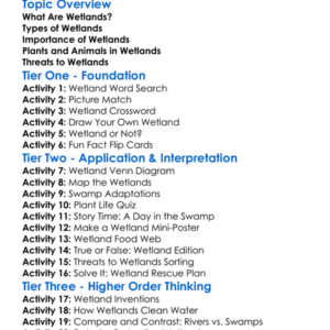 Wetlands And Swamps Worksheet Activity Booklet