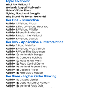 Wetlands And Their Importance Worksheet Activity Booklet