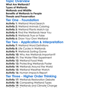 Wetlands Worksheet Activity Booklet