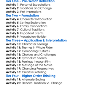 Whale Rider Worksheet Activity Booklet