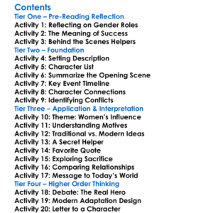 What Every Woman Knows Jm Barrie Worksheet Activity Booklet