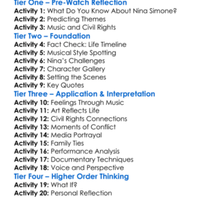 What Happened Miss Simone 2015 Worksheet Activity Booklet