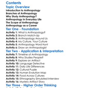 What Is Anthropology Definition And Scope Worksheet Activity Booklet