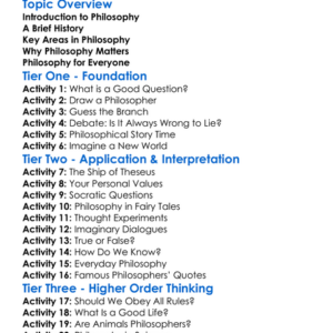 What Is Philosophy Worksheet Activity Booklet
