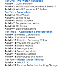 What Walaa Wants 2018 Worksheet Activity Booklet