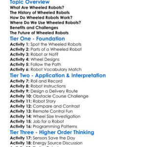 Wheeled Robots Worksheet Activity Booklet