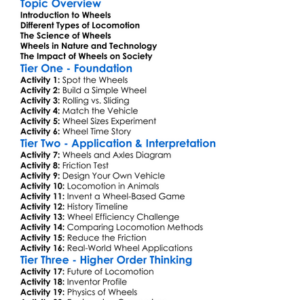 Wheels And Locomotion Worksheet Activity Booklet
