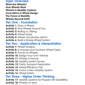 Wheels And Mobility Systems Worksheet Activity Booklet