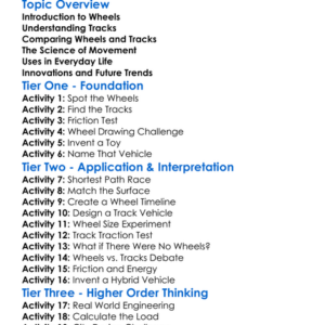 Wheels And Tracks Worksheet Activity Booklet