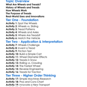 Wheels And Treads Worksheet Activity Booklet
