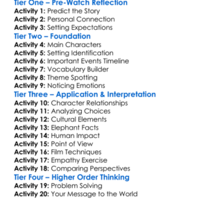 When Elephants Were Young 2016 Worksheet Activity Booklet