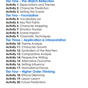 Where The Red Fern Grows 2003 Worksheet Activity Booklet