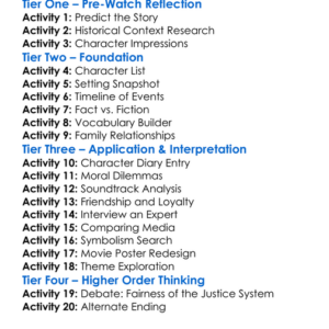 White Boy Rick 2018 Worksheet Activity Booklet