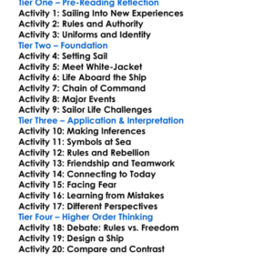 White-Jacket Herman Melville Worksheet Activity Booklet