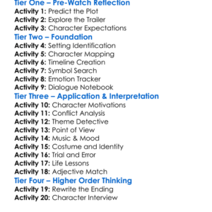 White Oleander 2002 Worksheet Activity Booklet