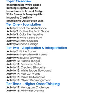 White Space And Negative Space Worksheet Activity Booklet