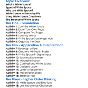 White Space Worksheet Activity Booklet