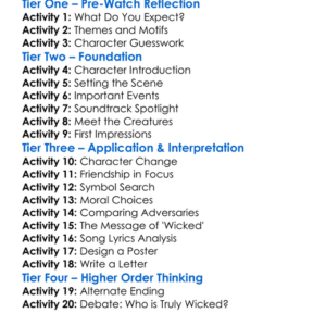 Wicked Worksheet Activity Booklet