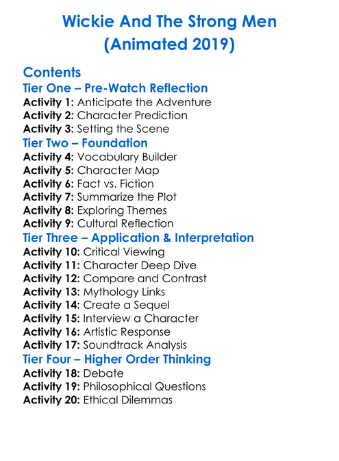 Wickie And The Strong Men Animated 2019 Worksheet Activity Booklet