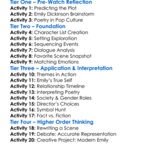 Wild Nights With Emily 2018 Worksheet Activity Booklet