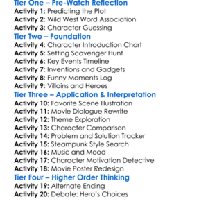 Wild Wild West 1999 Worksheet Activity Booklet