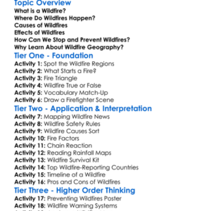 Wildfire Geography Worksheet Activity Booklet