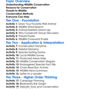 Wildlife Conservation Efforts Worksheet Activity Booklet