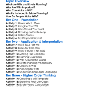 Wills And Estate Planning Worksheet Activity Booklet