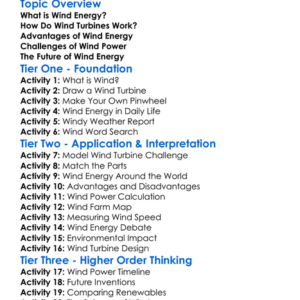 Wind Energy Systems Worksheet Activity Booklet