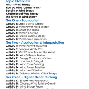 Wind Energy Worksheet Activity Booklet