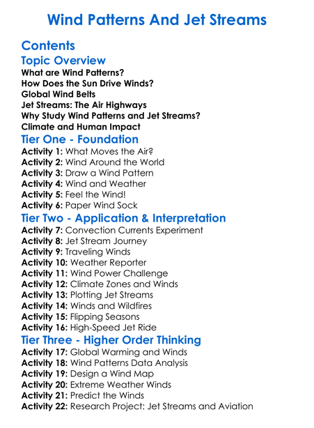 Wind Patterns And Jet Streams Worksheet Activity Booklet