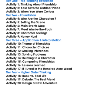 Winnie-The-Pooh Aa Milne Worksheet Activity Booklet