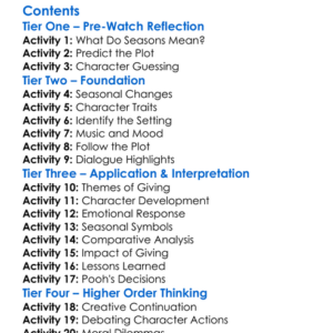 Winnie The Pooh Seasons Of Giving 1999 Worksheet Activity Booklet